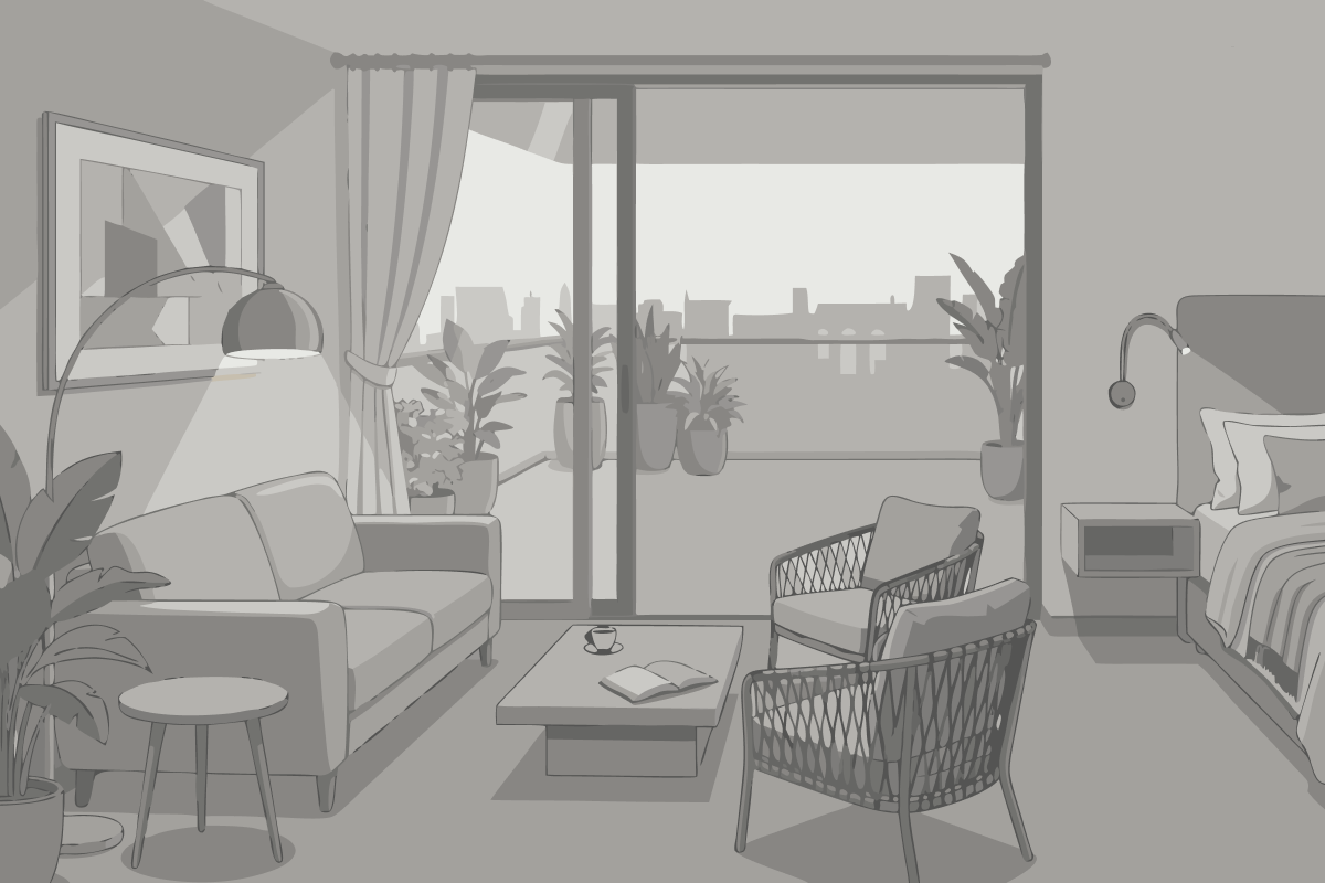 Chambre Lit Queen-Size - Vue sur Jardin